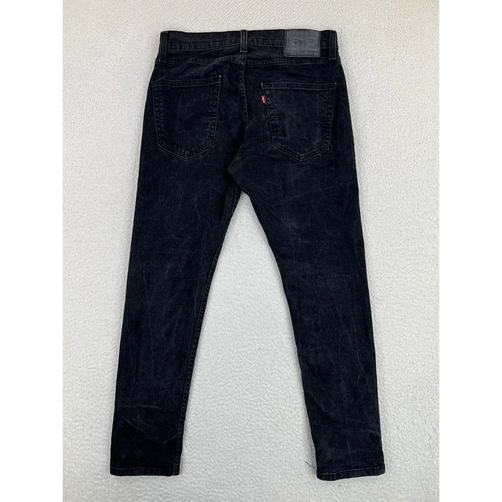 Levis 512 Jeans Mens 31x30 Black Slim Tapered Stretch Denim Charcoal Wash